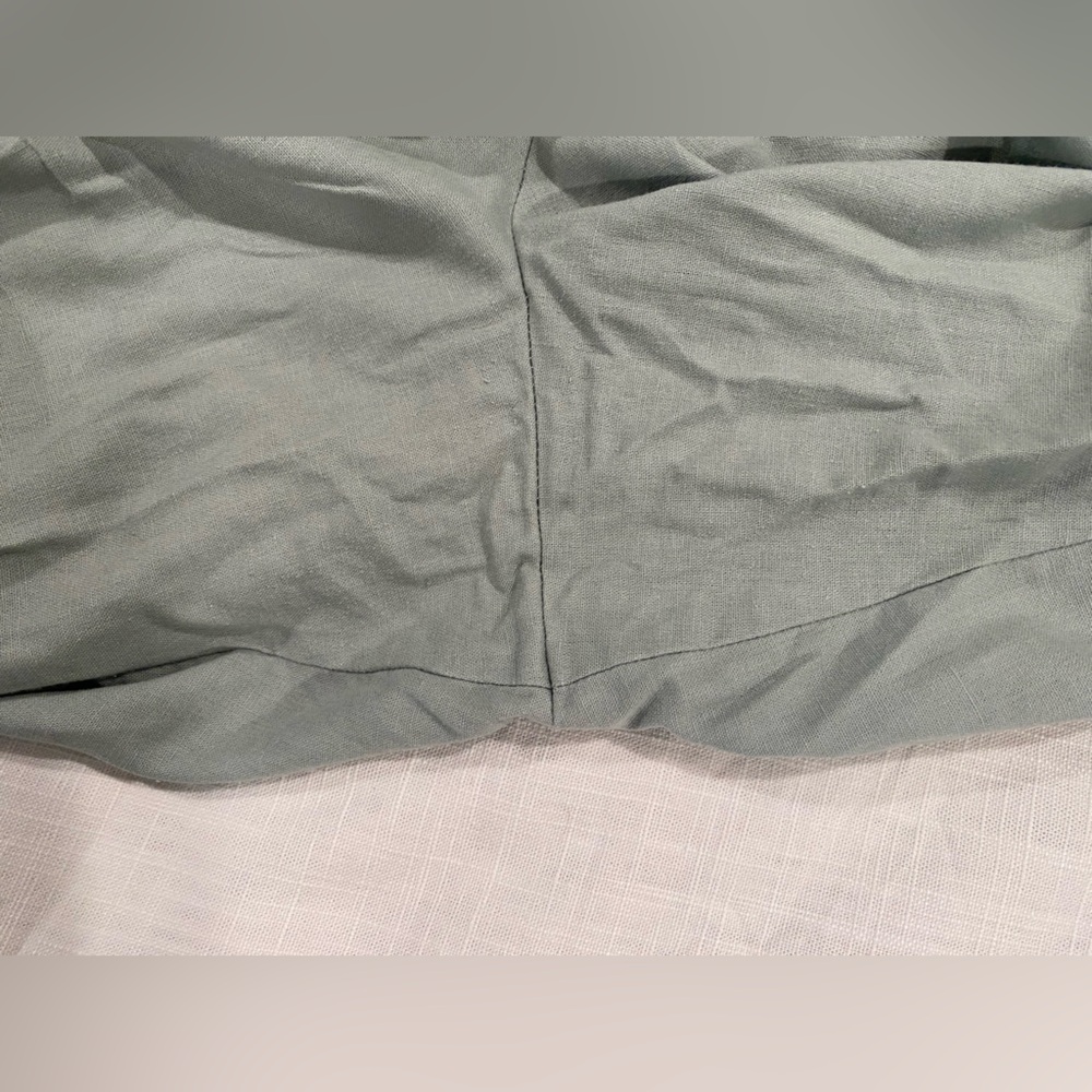 J Crew Linen Cotton Blend Paper Bag Pant Green Size 10 - Picture 7 of 15